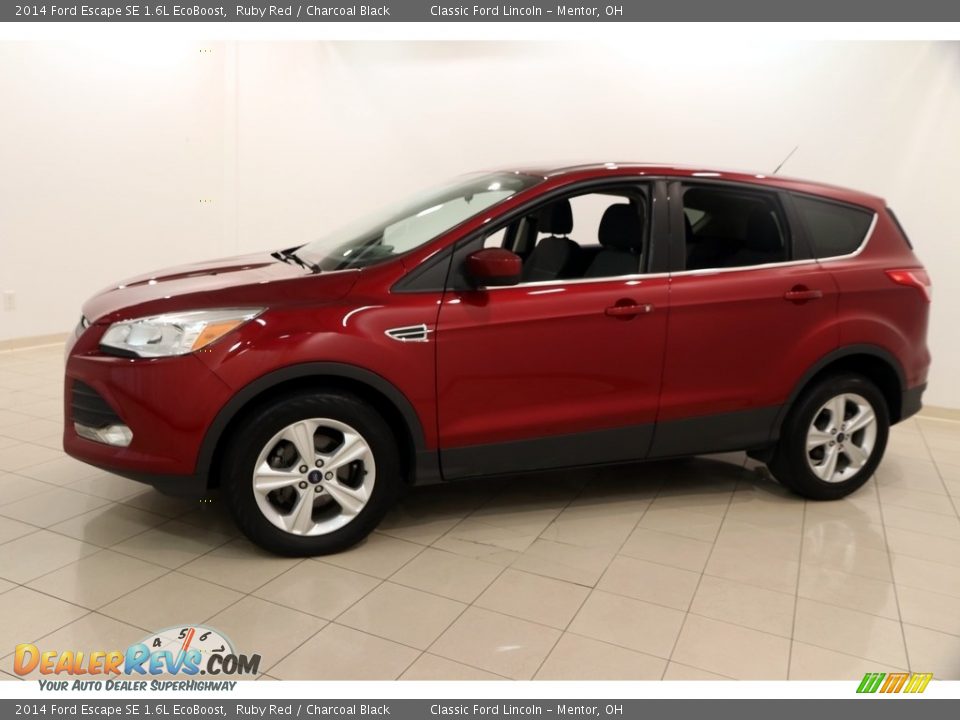 2014 Ford Escape SE 1.6L EcoBoost Ruby Red / Charcoal Black Photo #3