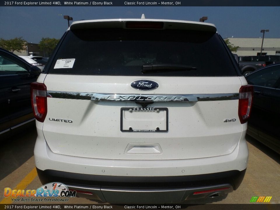 2017 Ford Explorer Limited 4WD White Platinum / Ebony Black Photo #4