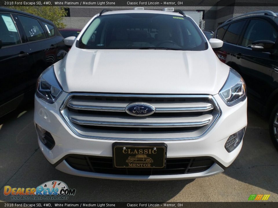 2018 Ford Escape SEL 4WD White Platinum / Medium Light Stone Photo #2