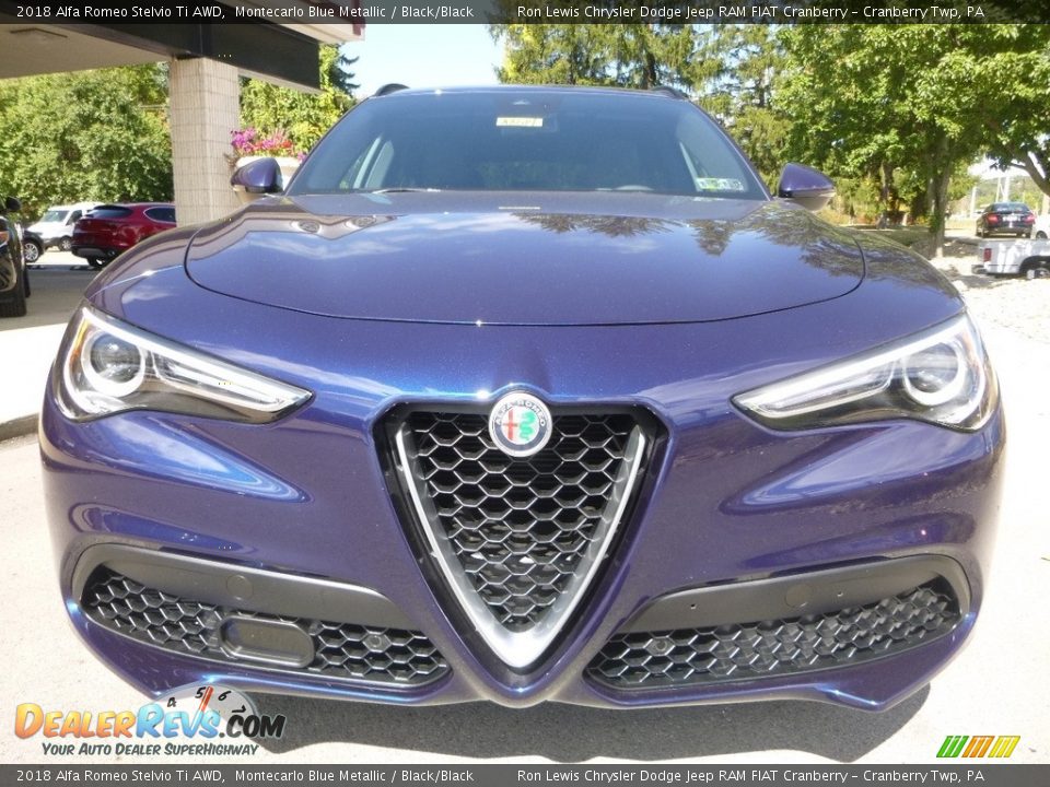2018 Alfa Romeo Stelvio Ti AWD Montecarlo Blue Metallic / Black/Black Photo #13