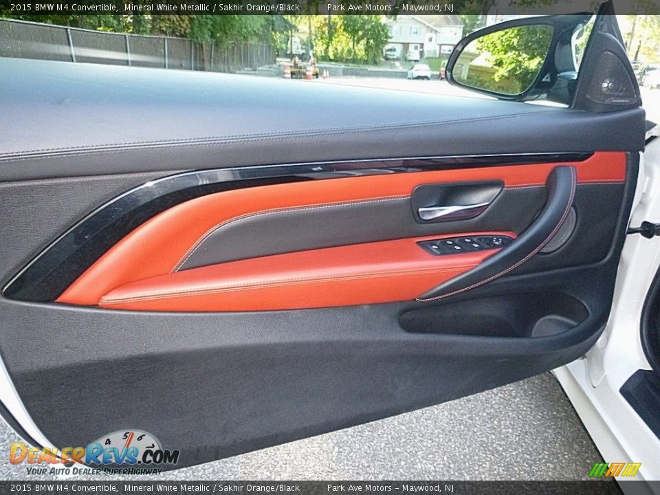 2015 BMW M4 Convertible Mineral White Metallic / Sakhir Orange/Black Photo #16