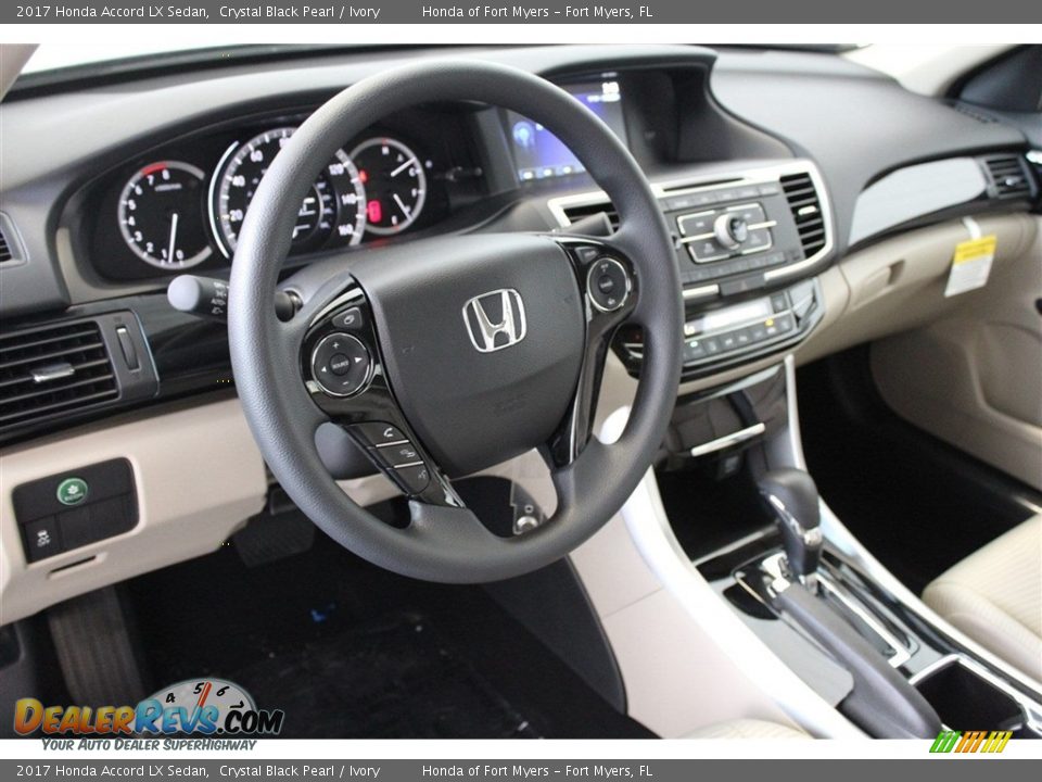 2017 Honda Accord LX Sedan Crystal Black Pearl / Ivory Photo #10