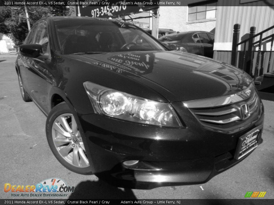 2011 Honda Accord EX-L V6 Sedan Crystal Black Pearl / Gray Photo #1