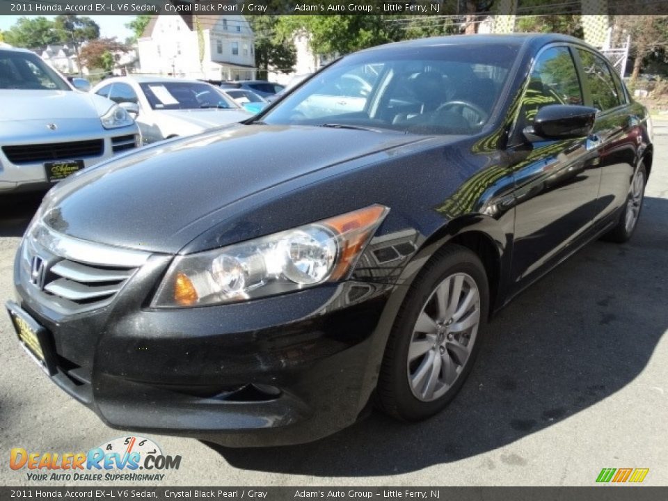 2011 Honda Accord EX-L V6 Sedan Crystal Black Pearl / Gray Photo #3