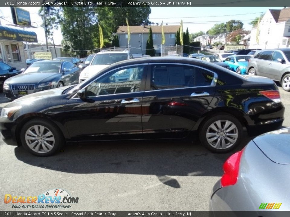 2011 Honda Accord EX-L V6 Sedan Crystal Black Pearl / Gray Photo #4