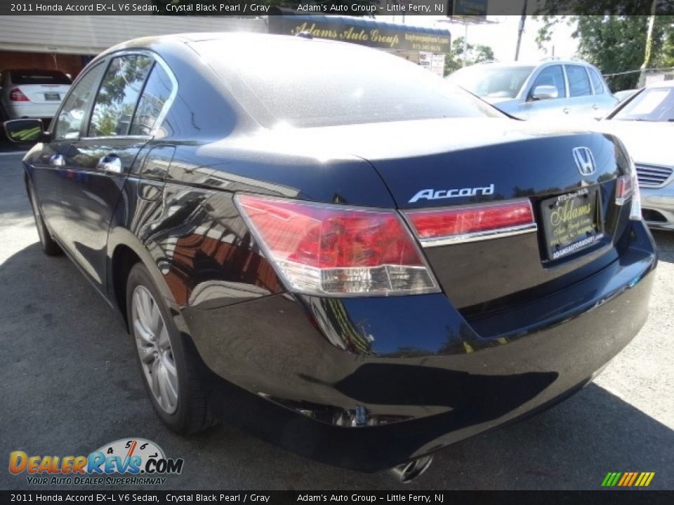 2011 Honda Accord EX-L V6 Sedan Crystal Black Pearl / Gray Photo #5