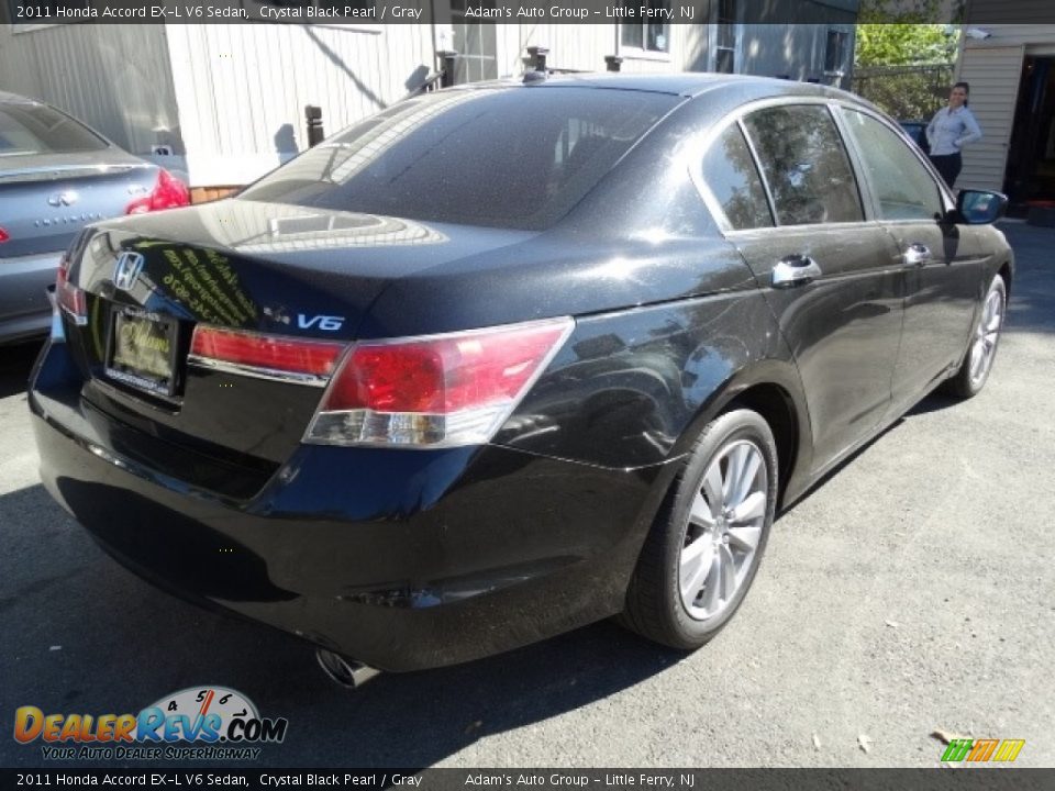 2011 Honda Accord EX-L V6 Sedan Crystal Black Pearl / Gray Photo #8