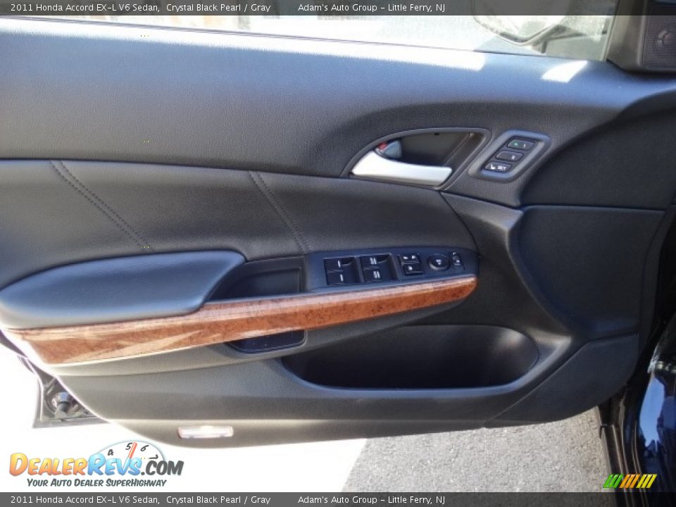 2011 Honda Accord EX-L V6 Sedan Crystal Black Pearl / Gray Photo #11