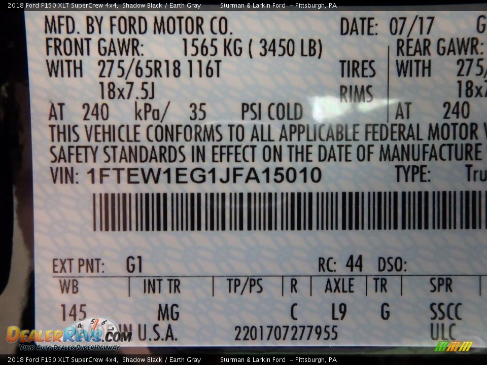 2018 Ford F150 XLT SuperCrew 4x4 Shadow Black / Earth Gray Photo #10