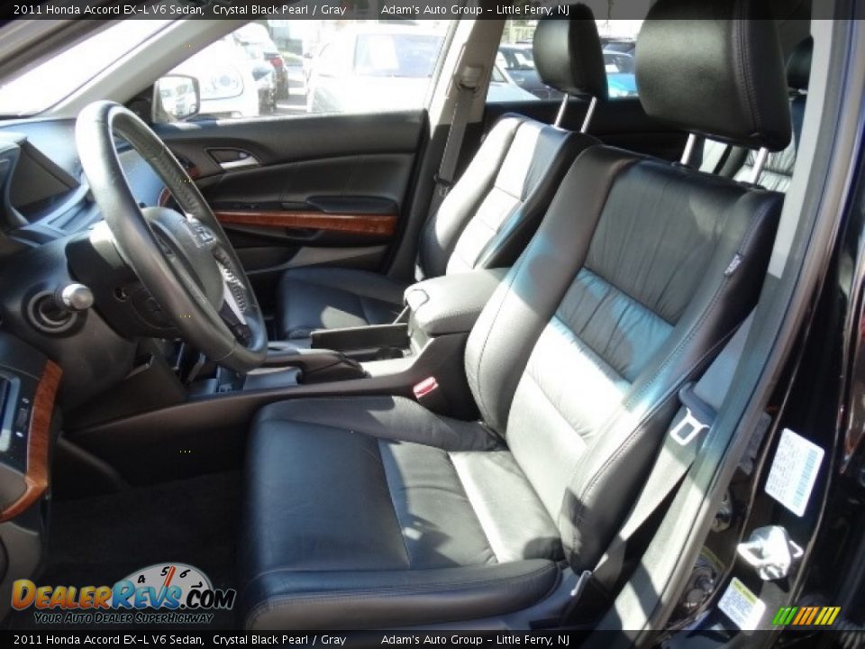 2011 Honda Accord EX-L V6 Sedan Crystal Black Pearl / Gray Photo #14