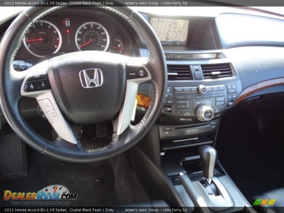 2011 Honda Accord EX-L V6 Sedan Crystal Black Pearl / Gray Photo #17