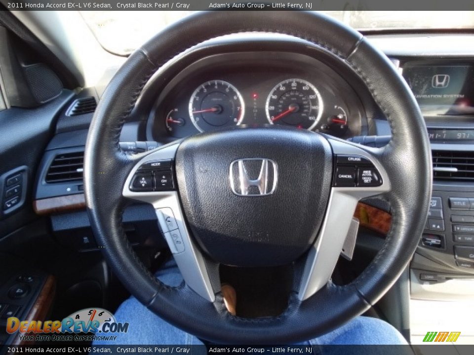 2011 Honda Accord EX-L V6 Sedan Crystal Black Pearl / Gray Photo #35