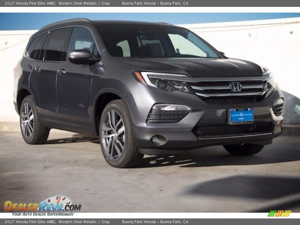 2017 Honda Pilot Elite AWD Modern Steel Metallic / Gray Photo #1
