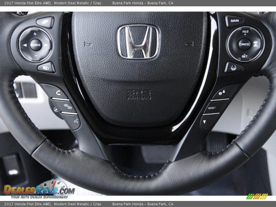 2017 Honda Pilot Elite AWD Modern Steel Metallic / Gray Photo #9