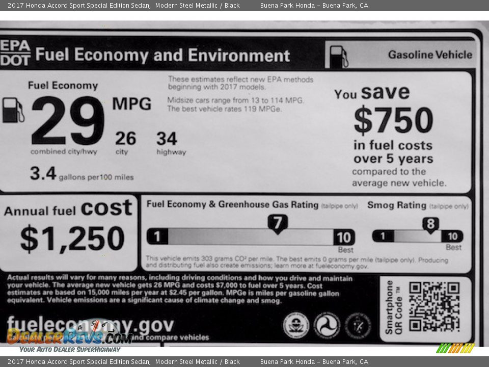 2017 Honda Accord Sport Special Edition Sedan Modern Steel Metallic / Black Photo #17