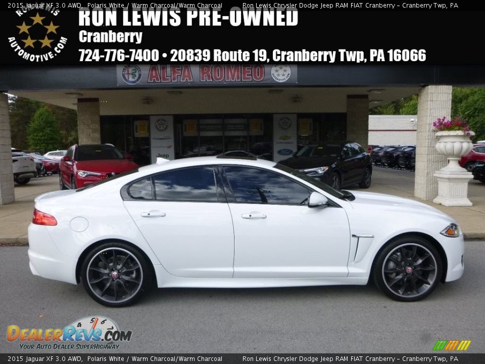 2015 Jaguar XF 3.0 AWD Polaris White / Warm Charcoal/Warm Charcoal Photo #1