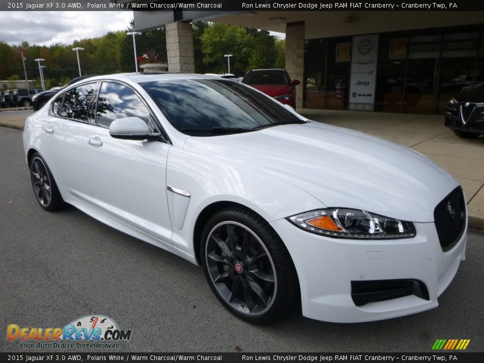 2015 Jaguar XF 3.0 AWD Polaris White / Warm Charcoal/Warm Charcoal Photo #3