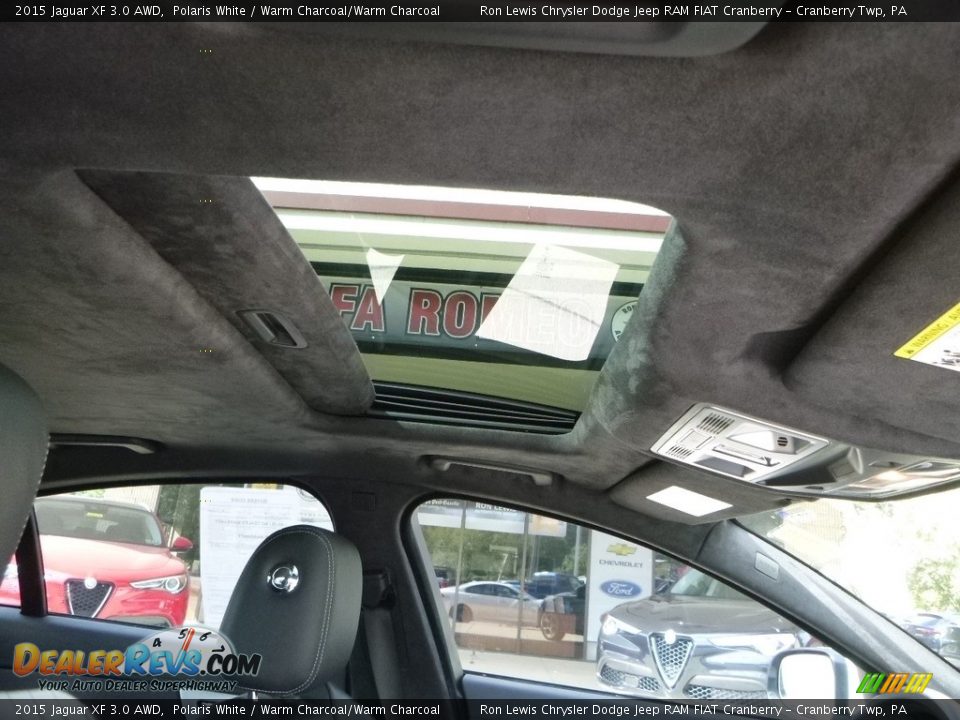 2015 Jaguar XF 3.0 AWD Polaris White / Warm Charcoal/Warm Charcoal Photo #12