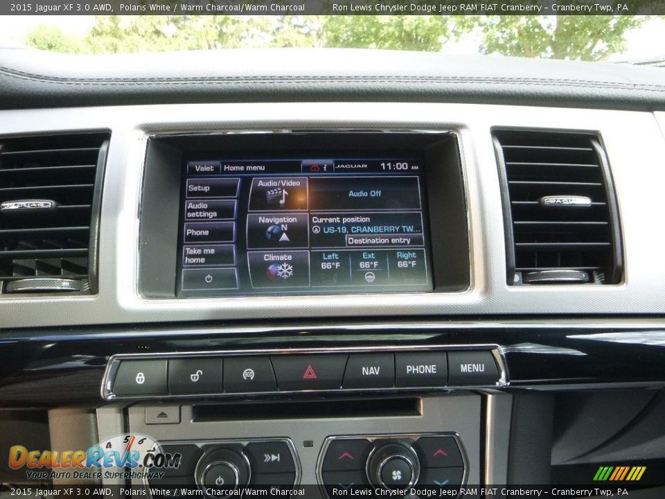 2015 Jaguar XF 3.0 AWD Polaris White / Warm Charcoal/Warm Charcoal Photo #16