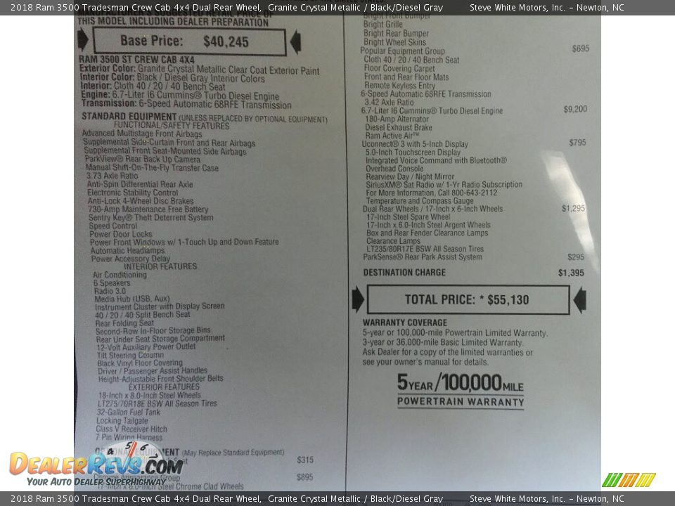 2018 Ram 3500 Tradesman Crew Cab 4x4 Dual Rear Wheel Granite Crystal Metallic / Black/Diesel Gray Photo #25