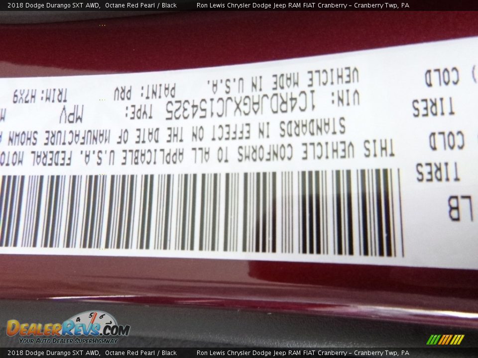 2018 Dodge Durango SXT AWD Octane Red Pearl / Black Photo #15