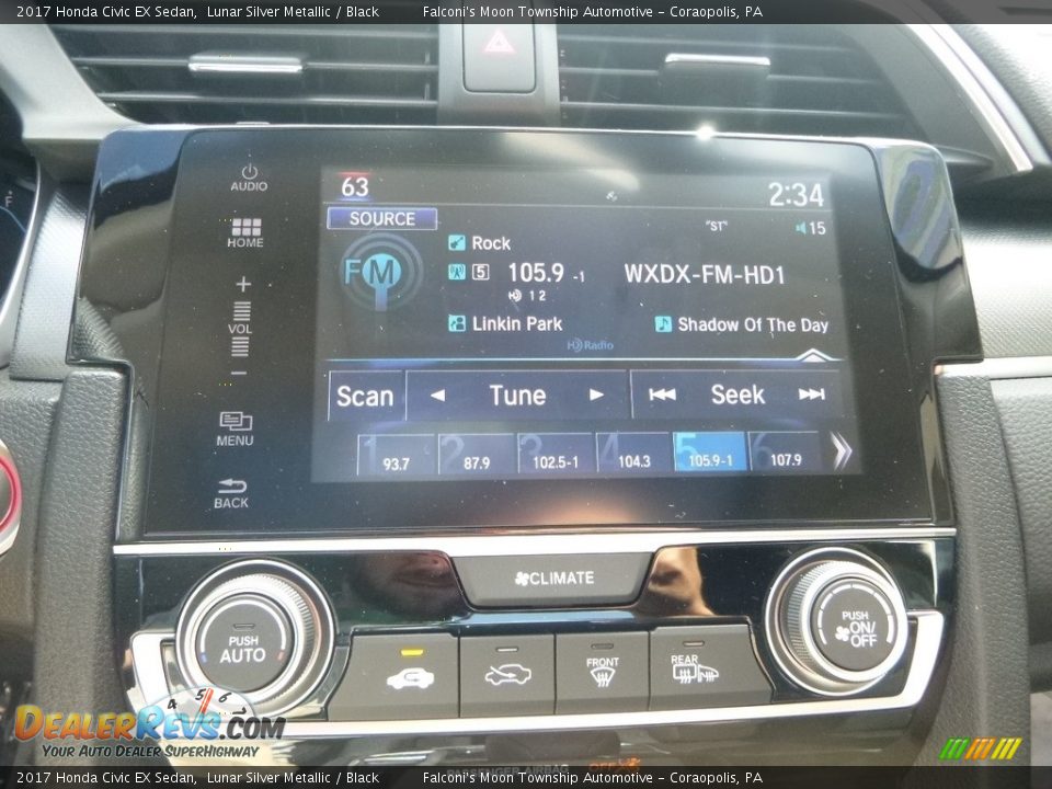 2017 Honda Civic EX Sedan Lunar Silver Metallic / Black Photo #14