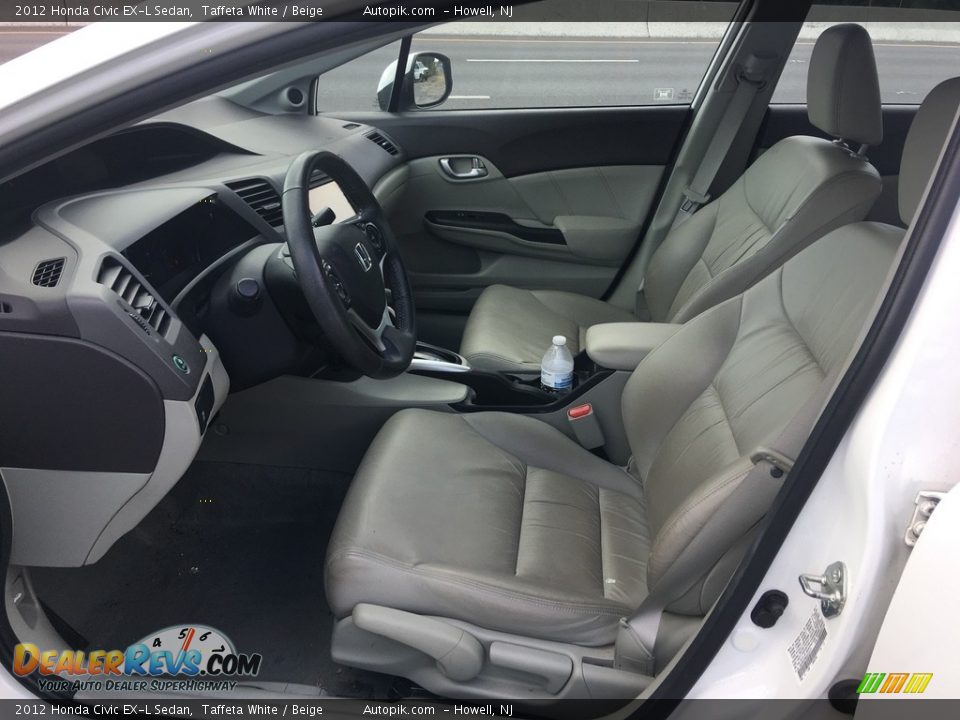 2012 Honda Civic EX-L Sedan Taffeta White / Beige Photo #12