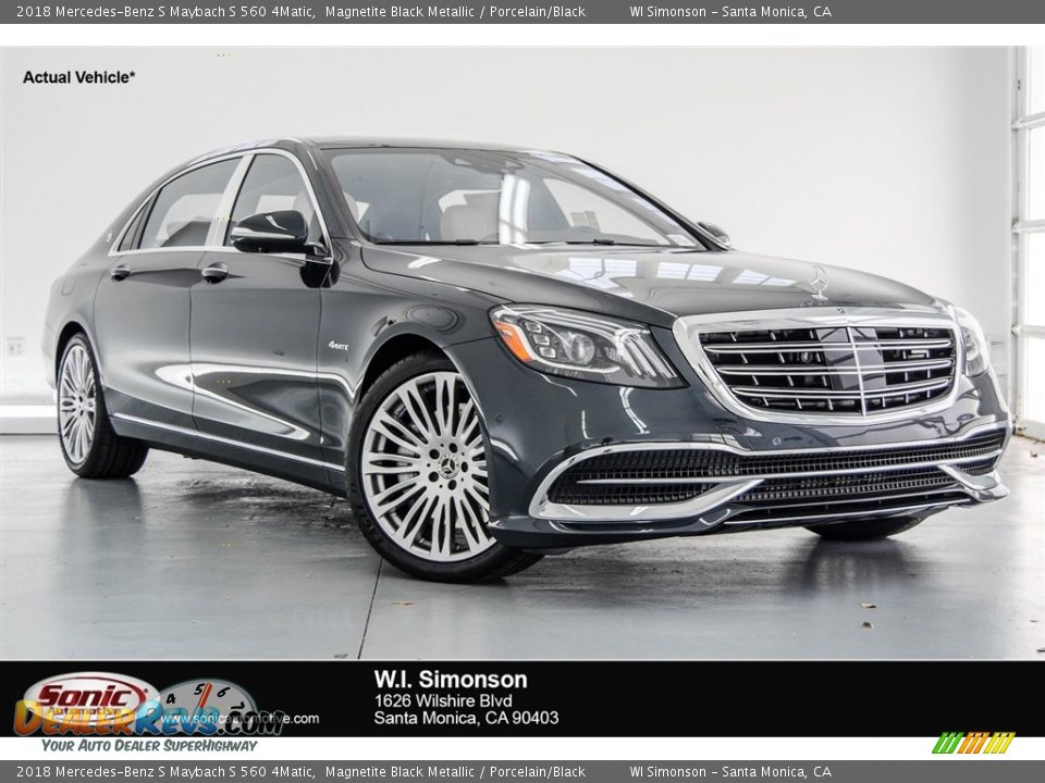 2018 Mercedes-Benz S Maybach S 560 4Matic Magnetite Black Metallic / Porcelain/Black Photo #1