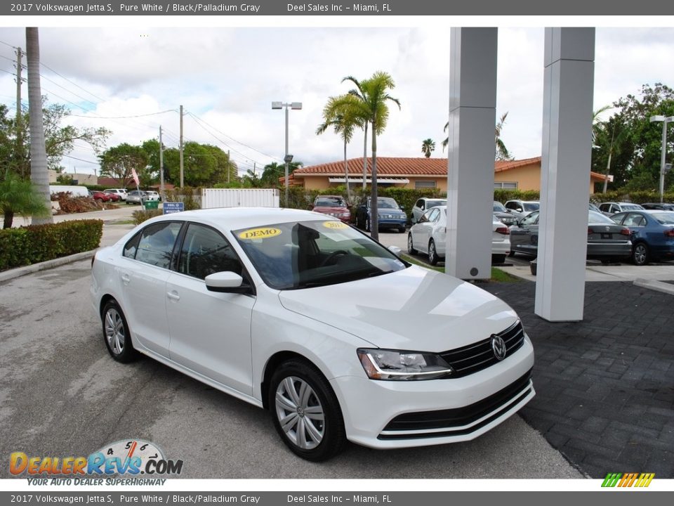 2017 Volkswagen Jetta S Pure White / Black/Palladium Gray Photo #1