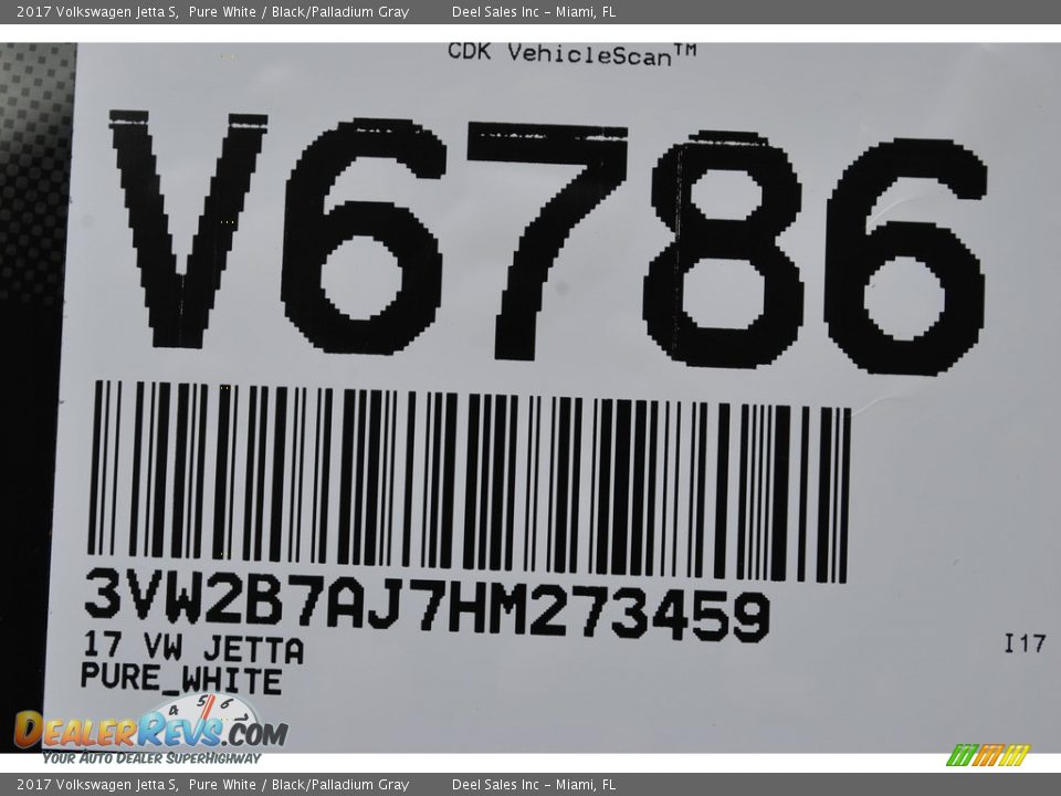 2017 Volkswagen Jetta S Pure White / Black/Palladium Gray Photo #20