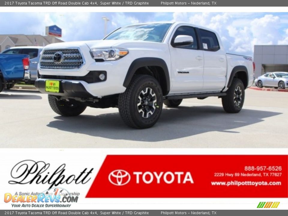2017 Toyota Tacoma TRD Off Road Double Cab 4x4 Super White / TRD Graphite Photo #1