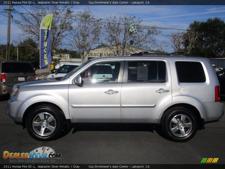 2011 Honda Pilot EX-L Alabaster Silver Metallic / Gray Photo #4