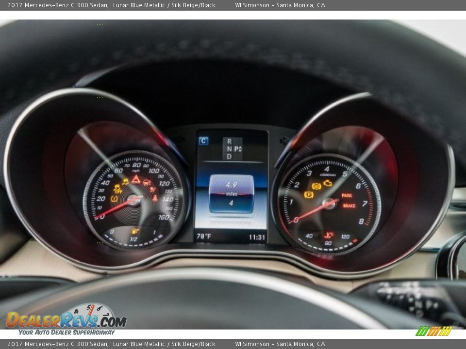 2017 Mercedes-Benz C 300 Sedan Lunar Blue Metallic / Silk Beige/Black Photo #7