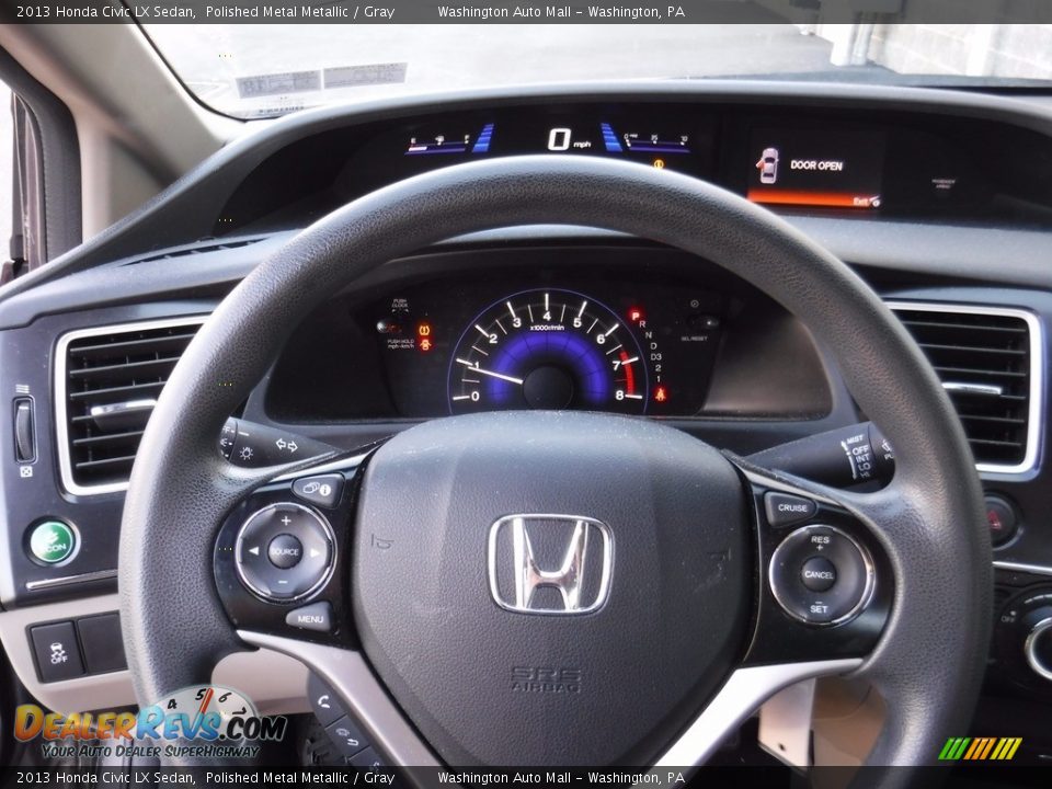 2013 Honda Civic LX Sedan Polished Metal Metallic / Gray Photo #17