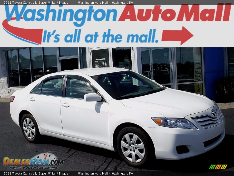 2011 Toyota Camry LE Super White / Bisque Photo #1