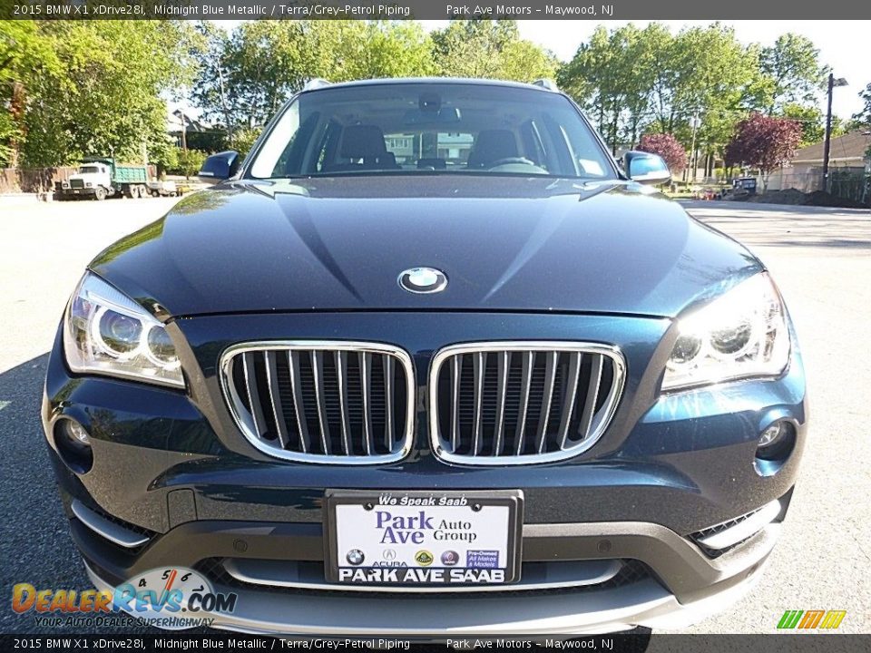 2015 BMW X1 xDrive28i Midnight Blue Metallic / Terra/Grey-Petrol Piping Photo #9