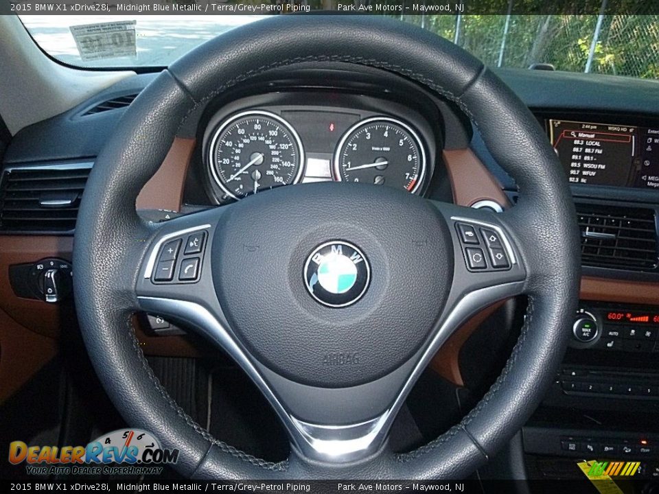 2015 BMW X1 xDrive28i Midnight Blue Metallic / Terra/Grey-Petrol Piping Photo #29