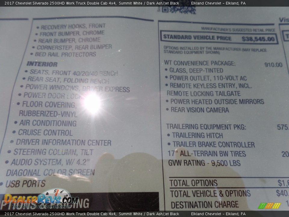 2017 Chevrolet Silverado 2500HD Work Truck Double Cab 4x4 Summit White / Dark Ash/Jet Black Photo #34