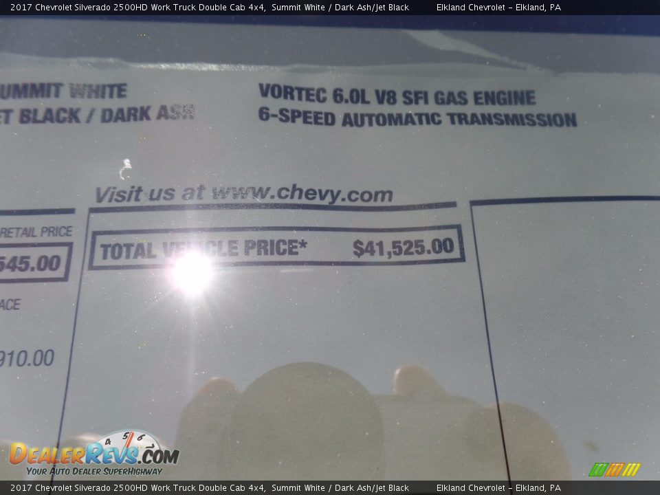 2017 Chevrolet Silverado 2500HD Work Truck Double Cab 4x4 Summit White / Dark Ash/Jet Black Photo #35