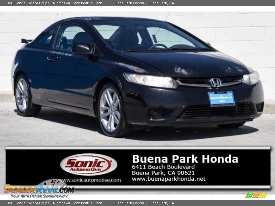 2008 Honda Civic Si Coupe Nighthawk Black Pearl / Black Photo #1