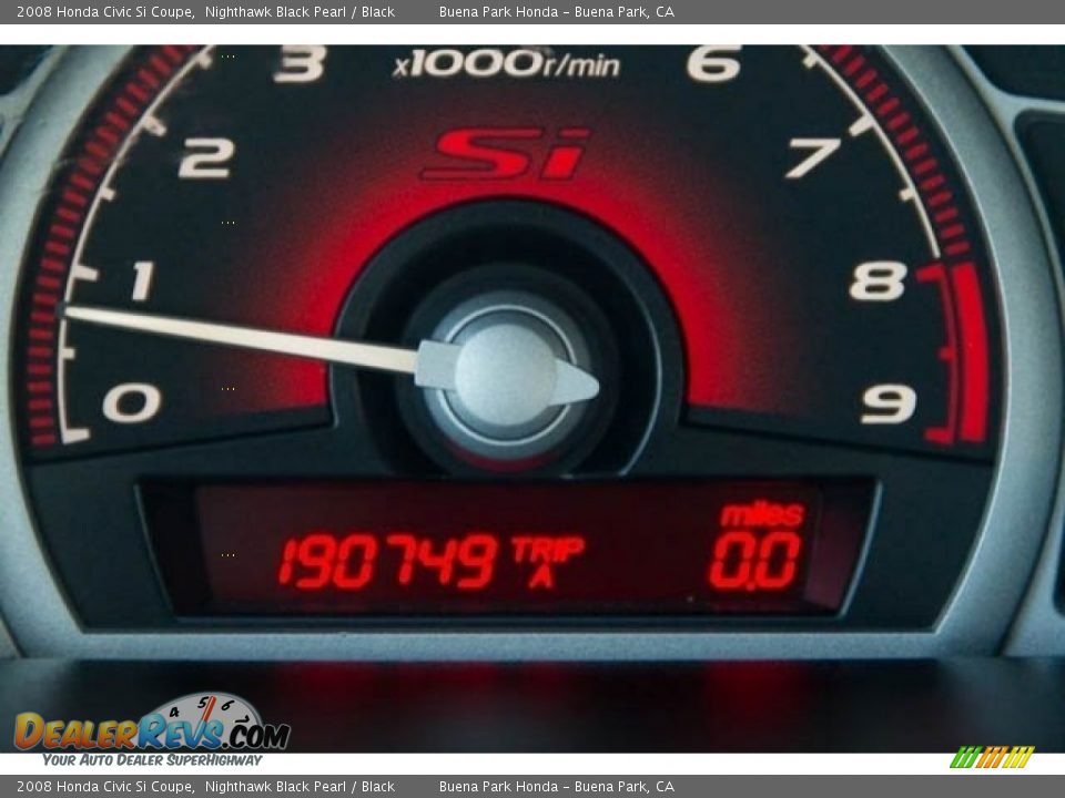2008 Honda Civic Si Coupe Nighthawk Black Pearl / Black Photo #6