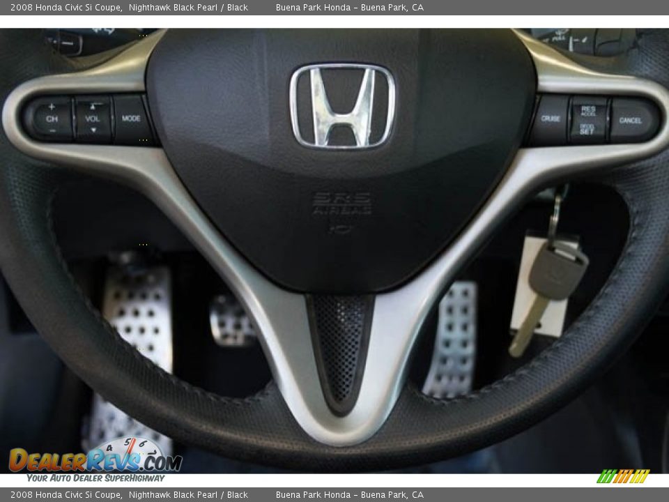 2008 Honda Civic Si Coupe Nighthawk Black Pearl / Black Photo #11