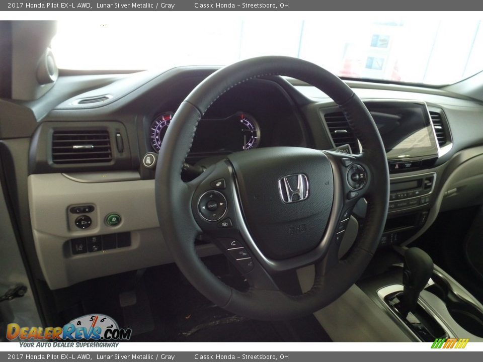 2017 Honda Pilot EX-L AWD Lunar Silver Metallic / Gray Photo #8