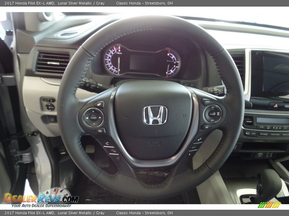 2017 Honda Pilot EX-L AWD Lunar Silver Metallic / Gray Photo #12