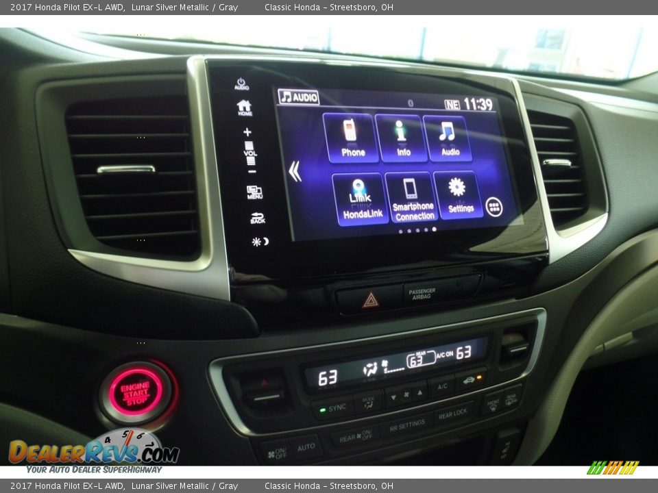 2017 Honda Pilot EX-L AWD Lunar Silver Metallic / Gray Photo #13