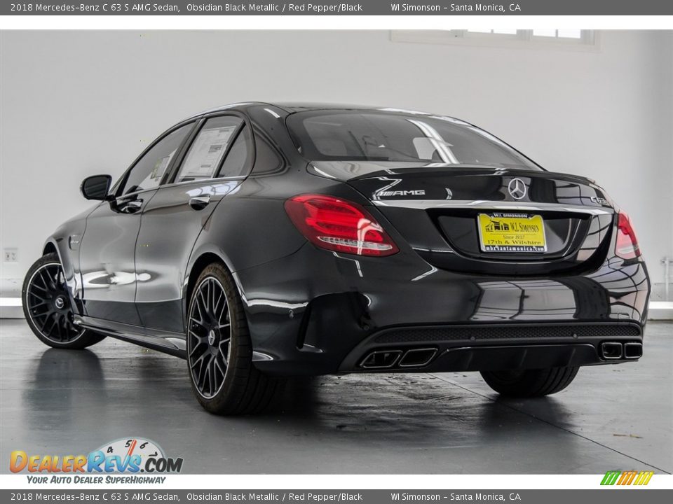 2018 Mercedes-Benz C 63 S AMG Sedan Obsidian Black Metallic / Red Pepper/Black Photo #4