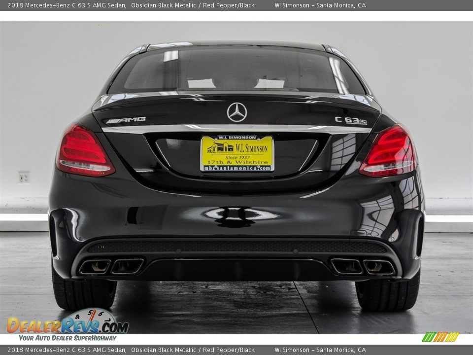 2018 Mercedes-Benz C 63 S AMG Sedan Obsidian Black Metallic / Red Pepper/Black Photo #5
