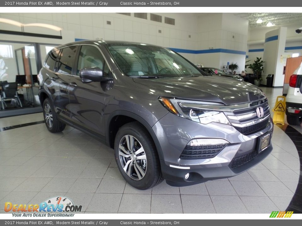 2017 Honda Pilot EX AWD Modern Steel Metallic / Gray Photo #3