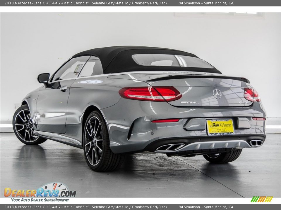 2018 Mercedes-Benz C 43 AMG 4Matic Cabriolet Selenite Grey Metallic / Cranberry Red/Black Photo #3