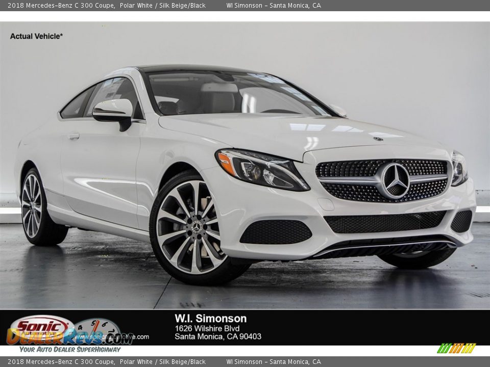 2018 Mercedes-Benz C 300 Coupe Polar White / Silk Beige/Black Photo #1